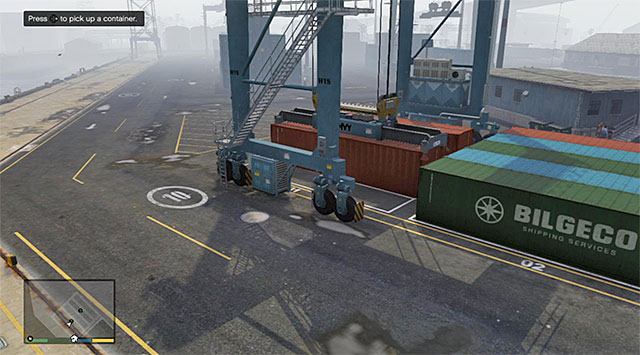 Also this time, you need to transport two containers but, it is a bit more complicated to control this crane - 30: Scouting the Port - Main missions - Grand Theft Auto V Game Guide