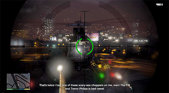 Be ready to bring down the enemy helicopter, by targeting it as soon as you receive news of its appearance in the area - 32: The Merryweather Heist - the Freighter variant - Main missions - Grand Theft Auto V Game Guide