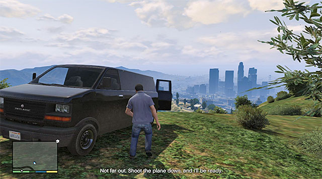 The van parked at the observatory - 47: Caida Libre - Main missions - Grand Theft Auto V Game Guide