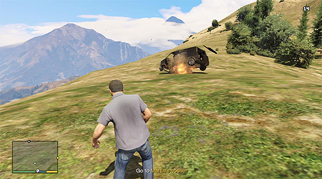 The easiest way is to blow up the van - 47: Caida Libre - Main missions - Grand Theft Auto V Game Guide
