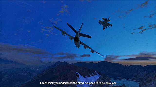 Unfortunately, you cannot destroy the enemy fighter planes - 49: Minor Turbulence - Main missions - Grand Theft Auto V Game Guide