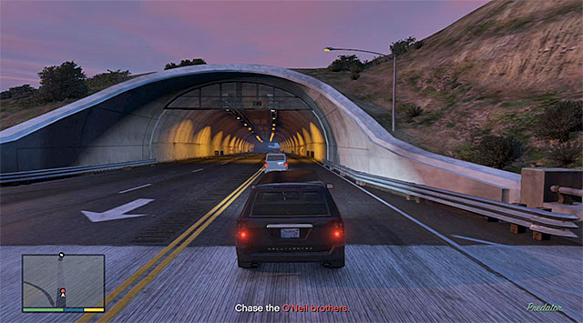 The moment when you start your chase after the ONeil brothers - 53: Predator - Main missions - Grand Theft Auto V Game Guide