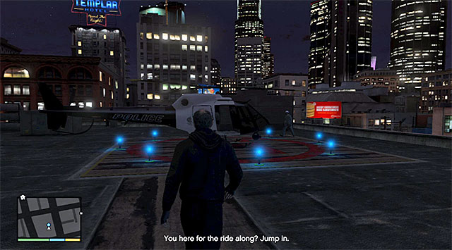 The helicopter on the precincts rooftop - 43: Eye in the Sky - Main missions - Grand Theft Auto V Game Guide