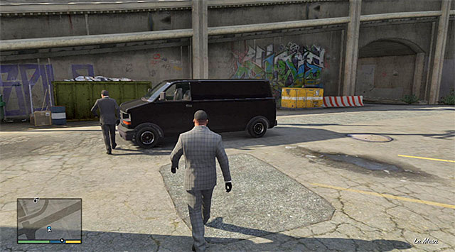 The van that you are going to use to get to the heist site - 13: The Jewel Store Job - the Loud variant - Main missions - Grand Theft Auto V Game Guide