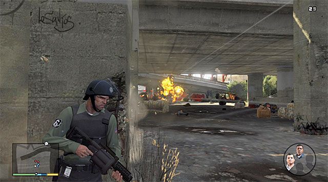 Keep blowing up the enemy cars - GTA 5: The Big Score 2, the Subtle variant - mission walkthrough - Main missions - GTA 5 Guide