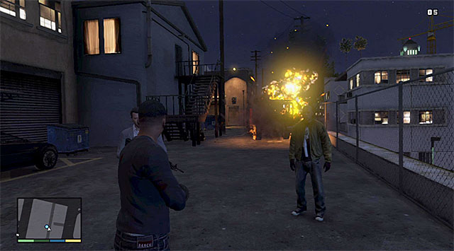 You need to destroy the fire truck - 68: The Bureau Raid - the Fire Crew variant - Main missions - Grand Theft Auto V Game Guide