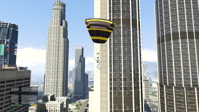 Jumping down from the skyscraper is healthy - Parachuting - Activities, Entertainment - Grand Theft Auto V Game Guide