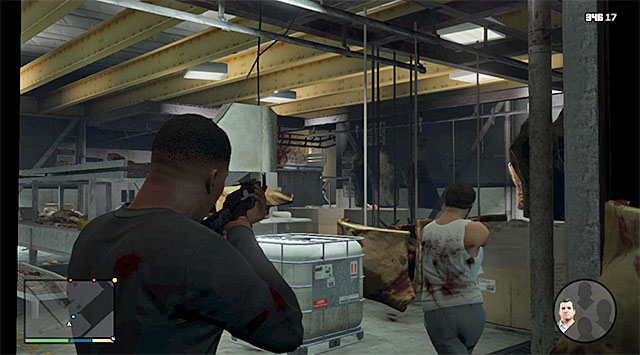 Keep pushing towards the factorys exit - 61: Fresh Meat - Main missions - Grand Theft Auto V Game Guide