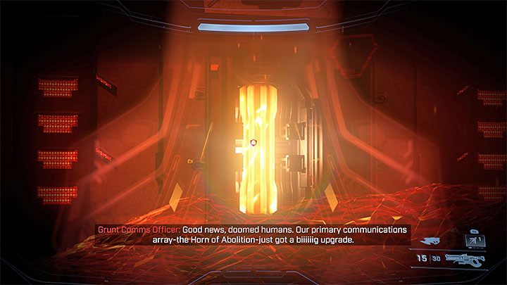 Inside each AA gun, you need to interact with the console to expose the core and then use any weapon to destroy said core - Halo Infinite: Pelican Down - walkthrough - Main missions - Halo Infinite Guide