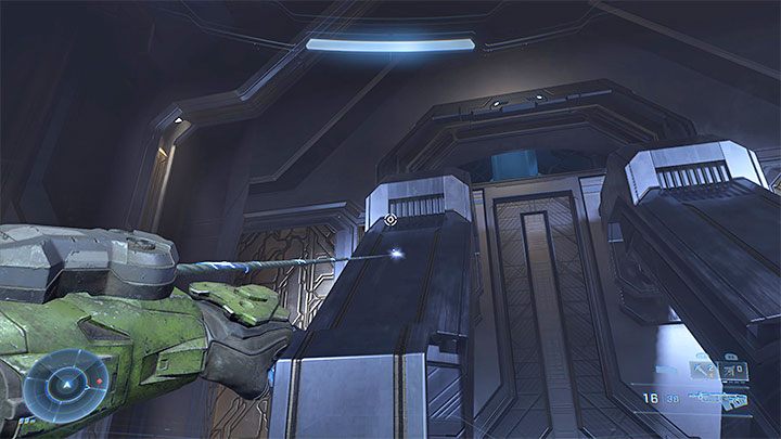 In the new room use the Grappleshot to ascend to a higher level - Halo Infinite: Repository (Reckoning) - collectible list, skulls, audio logs - Settlement - Halo Infinite Guide