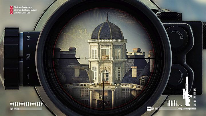 1) A room with chandelier - all three can meet here - Hitman 2: The Last Yardbird, Himmelstein - walkthrough, map of the bonus mission - Bonus missions - Hitman 2 Guide