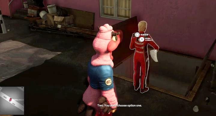 Push Sierra into the shaft when she gets rid of the blackmailers documents. - Story Missions | The Finish Line Mission in Hitman 2 - The Finish Line (Miami) - Hitman 2 Guide