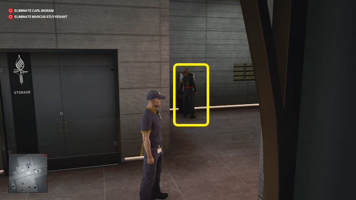 Now you need to disguise yourself as a penthouse guard so you can get to the right level of the skyscraper without raising suspicion and attend the meeting - Hitman 3: How The Mighty Fall - Dubai, Mission Stories, walkthrough - On Top of the World - Dubai - Hitman 3 Guide
