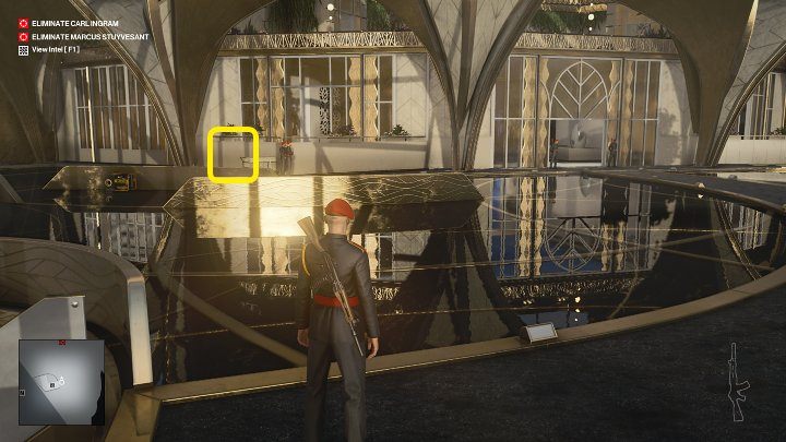 The main entrance to the apartment (point 38 on the map) is well guarded - You won't be able to pass through without a proper disguise - Hitman 3: How The Mighty Fall - Dubai, Mission Stories, walkthrough - On Top of the World - Dubai - Hitman 3 Guide