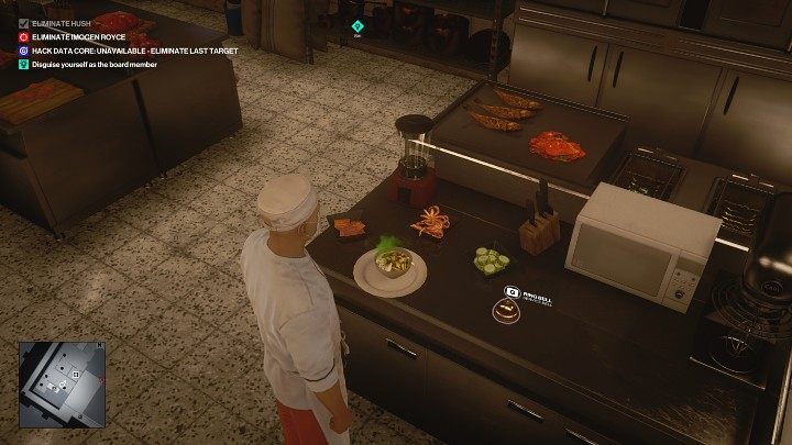Go to the kitchen (point 43 on the map) and prepare a meal that will be served to August Pritchard - Hitman 3: Certainty Principle - Chongqing, Mission Stories, solution - End Of An Era - Chongqing - Hitman 3 Guide