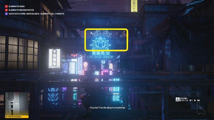 Jump over to the narrow passage between two buildings - Hitman 3: All-Seeing Eyes - Chongqing, Mission Story, walkthrough - End Of An Era - Chongqing - Hitman 3 Guide