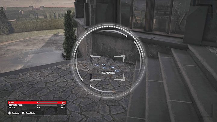 There are footprints on the terrace to be scanned - Hitman 3: Camera intel locations - map, list - Death in the Family - Dartmoor - Hitman 3 Guide