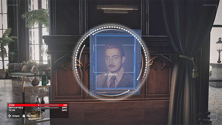 The Portrait of Montgomery Carlisle hanging on the wall in the sitting room can be scanned here - Hitman 3: Camera intel locations - map, list - Death in the Family - Dartmoor - Hitman 3 Guide