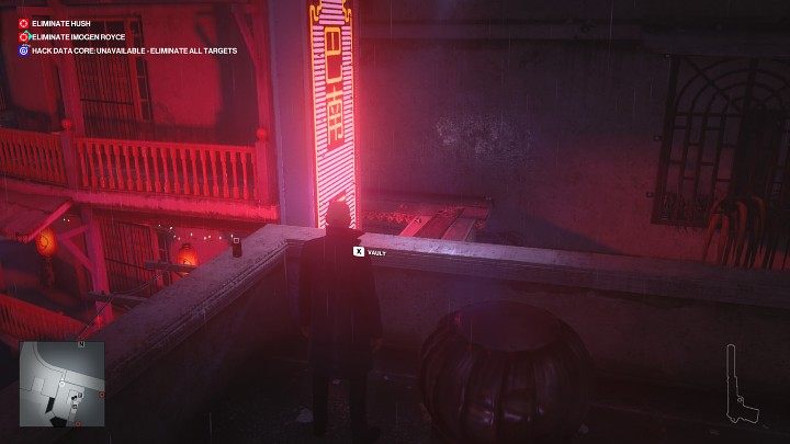 Climb the staircase to the roof of the building - Hitman 3: Imogen Royce - how to kill her? Chongqing, China, walkthrough guide - End Of An Era - Chongqing - Hitman 3 Guide