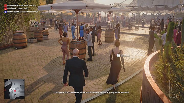 You have to talk to Diana two more times - Hitman 3: How to kill Tamara Vidal? Mendoza, walkthrough, guide - The Farewell - Mendoza - Hitman 3 Guide