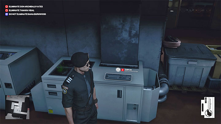 While the tour is underway, return to the Tech Room (point 27 on the map) and this time interact with the keyboard to the right of the ventilation system machine - Hitman 3: How to unlock the Ripe for the Picking trophy/achievement? - Trophy Guide - Hitman 3 Guide