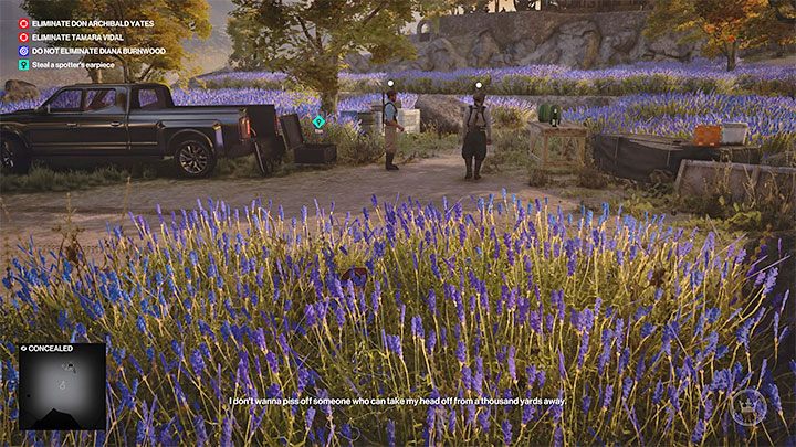 In order to obtain the earpiece, you must reach the lower gardens adjacent to the villa (no - Hitman 3: Eyes on Target - Mendoza, walkthrough, mission stories - The Farewell - Mendoza - Hitman 3 Guide