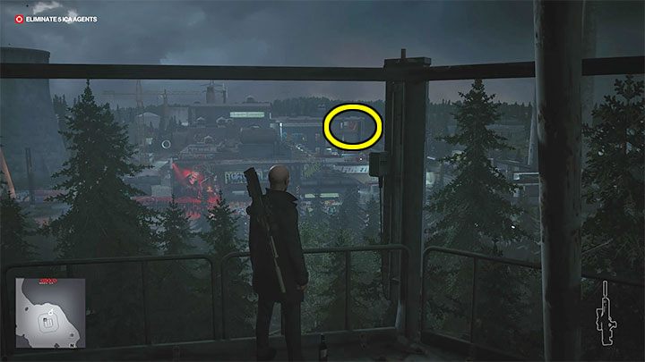 Aim your sniper rifle at the area marked in the image above - Hitman 3: The Assassination of Agent Tremaine (The Sniper) - Berlin, walkthrough - Apex Predator - Berlin - Hitman 3 Guide