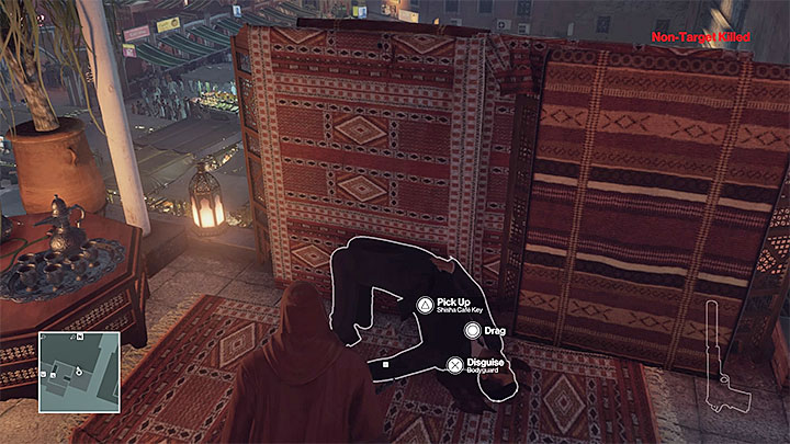 You can get the key, e.g. from the bodyguard in the carpet shop - Disguises and important items | Marrakesh: A House Built on Sand - Summer Episode - Marrakesh: A House Built on Sand - Hitman Game Guide