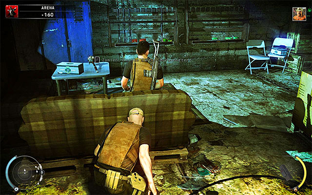 Ilyon R700 sniper rifle can be found in the right room, with a guard sitting on the couch - The Arena - Murdering Sanchez in traditional way - 13: Fight Night - Hitman: Absolution - Game Guide and Walkthrough