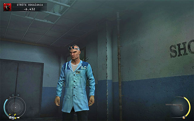 Researcher disguise can be obtained for the first time in Decontamination stage but it would be better to get it in the R&D stage, by attacking one of scientist in side silo's rooms - 12: Death Factory - p. 1 - Challenges - Hitman: Absolution - Game Guide and Walkthrough
