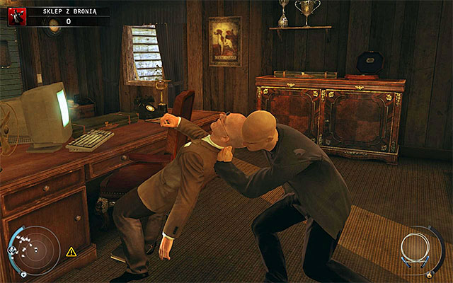 Only now exit the closet - Gun Shop - Getting the key to the cabinet - 8: Birdie's Gift - Hitman: Absolution - Game Guide and Walkthrough