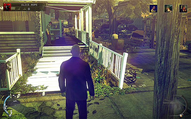 Right from the inaccessible barbershop you'll find an entrance to the scrapyard - Streets of Hope - Exploring the town - 9: Shaving Lenny - Hitman: Absolution - Game Guide and Walkthrough