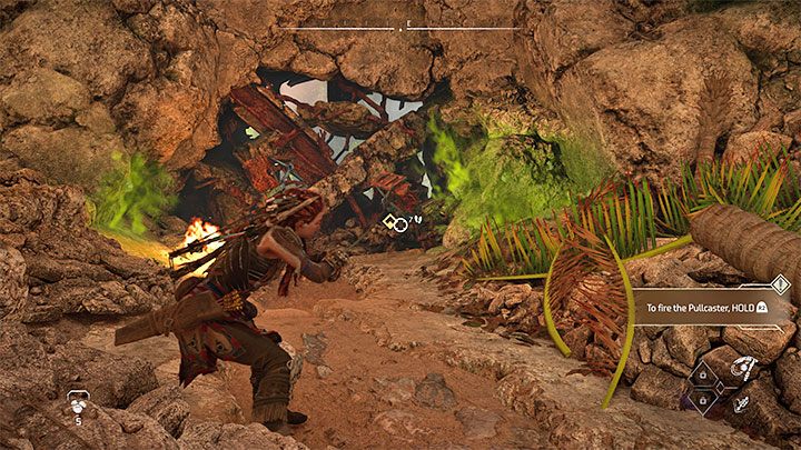 Return to the collapsed wall you examined before - Horizon Forbidden West: Reach for the Stars - walkthrough - Main Storyline - Horizon Forbidden West Guide