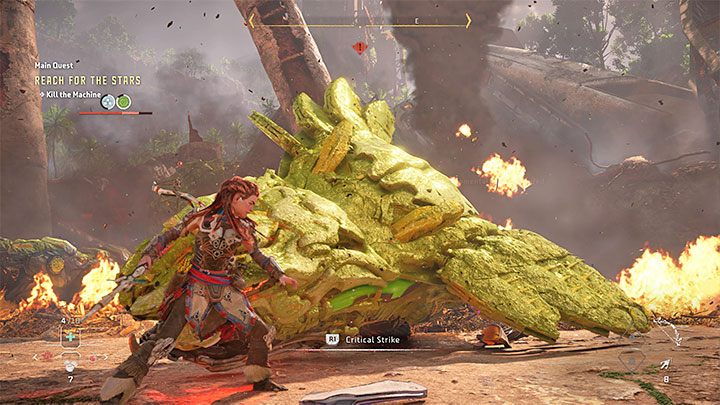 Once weakened, the boss can fall to the ground - Horizon Forbidden West: Reach for the Stars - walkthrough - Main Storyline - Horizon Forbidden West Guide