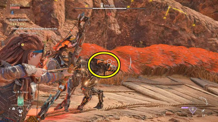 The plan is pretty simple - sneak up on the Scroungers so you can easily target their cells - Horizon Forbidden West: Hunting Grounds: The Daunt - walkthrough - Hunting grounds - Horizon Forbidden West Guide
