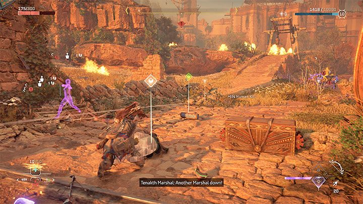 While fighting, don't forget to replenish your supplies - craft new arrows to replace the ones you used and heal Aloy if necessary - Horizon Forbidden West: The Embassy - walkthrough - Main Storyline - Horizon Forbidden West Guide