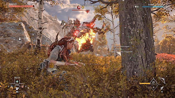 During the fight you should keep your distance from the mammoth, although you must remember it can still attack you at range - Horizon Forbidden West: The Broken Sky - walkthrough - Main Storyline - Horizon Forbidden West Guide