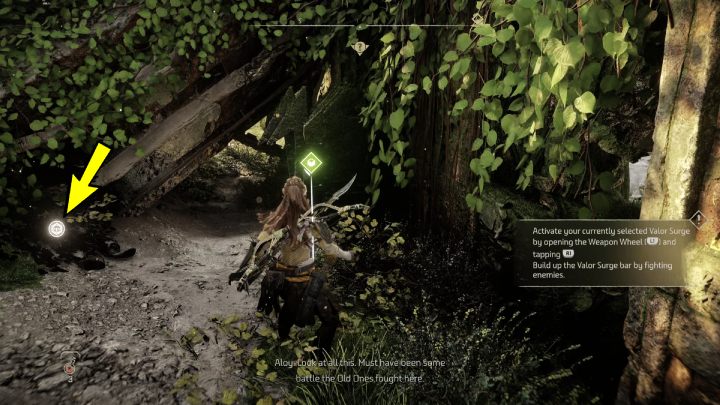 Climb up the ladder to the boards where Yef was standing, then walk over to the rock - Horizon Forbidden West: Shadow in the West - walkthrough - Side quests - Horizon Forbidden West Guide