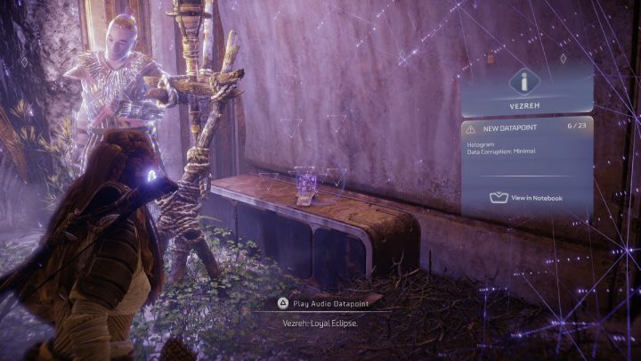 After the cut-scene, you'll find the first recording on the table next to Aloy - Horizon Forbidden West: Shadow in the West - walkthrough - Side quests - Horizon Forbidden West Guide
