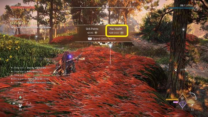 In Horizon Forbidden West, health points increase passively - Horizon Forbidden West: Levelling up - Basics - Horizon Forbidden West Guide