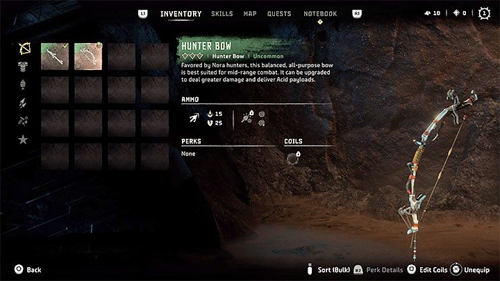The Hunter Bow, on the other hand, is your first ranged weapon - Horizon Forbidden West: First weapons - how to get them at the beginning of the game? - Combat - Horizon Forbidden West Guide