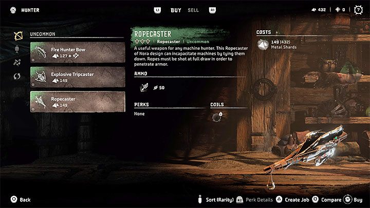 One of the hunters in the previously mentioned Hunting Grounds also serves as a trader - Horizon Forbidden West: First weapons - how to get them at the beginning of the game? - Combat - Horizon Forbidden West Guide