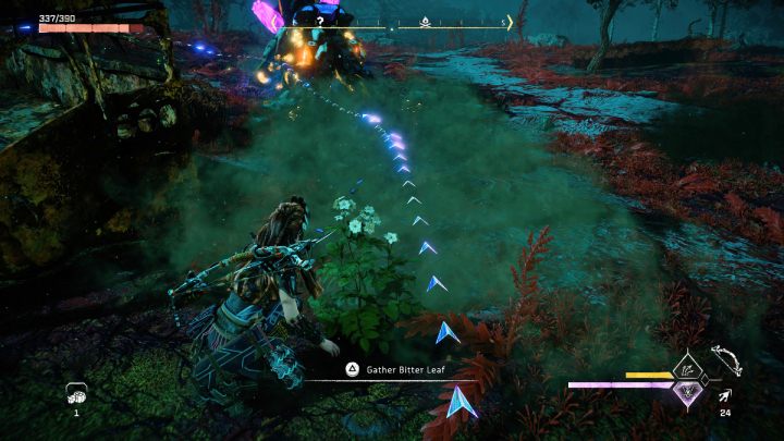 Head to the Plowhorns habitat and hide in the tall grass - Horizon Forbidden West: Greenswell - list of all contracts - Salvage Contracts - Horizon Forbidden West Guide