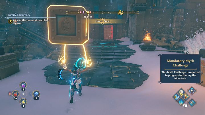 Put the crate on the platform, and then stand on the second platform to open the door - Immortals Fenyx Rising: Family Emergency - walkthrough - Main missions - Immortals Fenyx Rising Guide