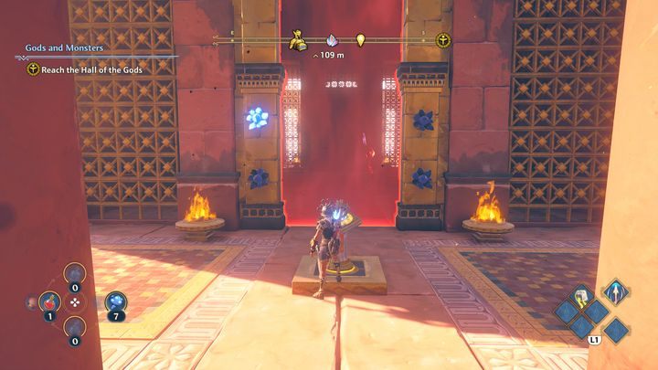 To get inside the temple and reach the chest, you must first find four crystal switches - Immortals Fenyx Rising: Chests (Clashing Rocks) - map - Clashing Rocks - Immortals Fenyx Rising Guide