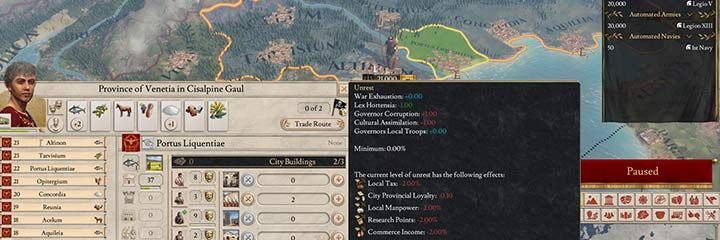 In this city, the situation does not look too good, although it could be worse. A special law reduces the confusion caused by the corruption of the Governor and cultural assimilation. - Loyalty of the character, the province and the army in Imperator Rome - Government - Imperator Rome Guide