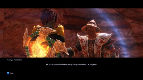 Right after entering Red Marches from Alserund, youll encounter a strange man M1(1) - The Red Marches - p. 1 | Side missions - Side missions - Kingdoms of Amalur: Reckoning Game Guide & Walkthrough