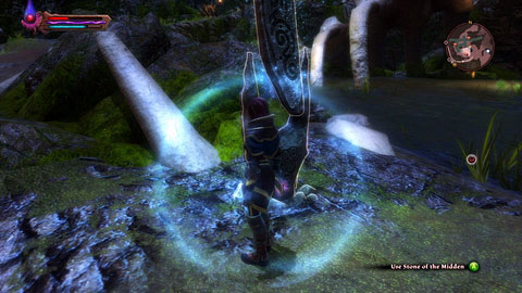 The stone is hidden on the rock near the small lake - The Midden | Detyre, Klurikon and Alabastra Lorestones - Lorestones - Kingdoms of Amalur: Reckoning Game Guide & Walkthrough