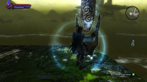 Youll find this stone on cliffs in the western part of the location - Caeled Coast | Detyre, Klurikon and Alabastra Lorestones - Lorestones - Kingdoms of Amalur: Reckoning Game Guide & Walkthrough