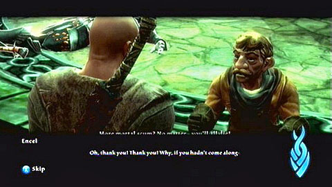 After the battle, speak with the rescued gnome - Well of Souls | Walkthrough - Walkthrough - Kingdoms of Amalur: Reckoning Game Guide & Walkthrough